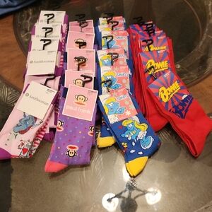 Paul Frank Cartoon Socks Set - Red, Purple, Blue